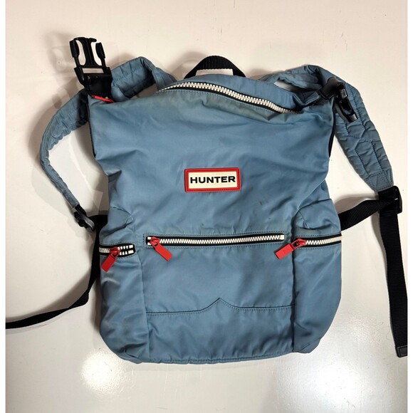 Hunter Handbags - Hunter Original Top Clip Nylon Backpack Blue Waterproof Travel Bag